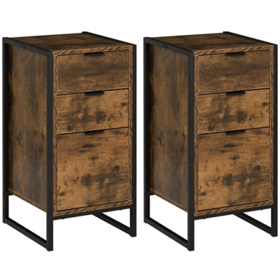 Wyld Haus Naba Rustic Brown Industrial Set Of 23-Drawer Storage Chests from B&Q