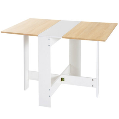 Wyld Haus Elma Veyo Oak And White Drop-Leaf Dining TableSeats 4 To 6Compact Foldable Design from B&Q