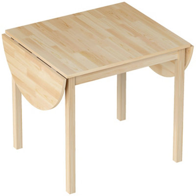 Wyld Haus Fico Solid Pine Drop-Leaf Dining TableNatural Wood FinishSeats 4 To 6 from B&Q