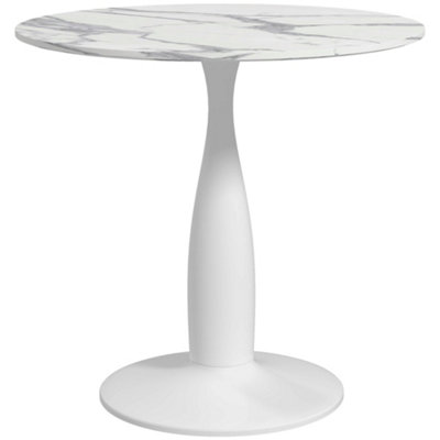 Wyld Haus Falo 80Cm Round 2-Person Dining TableWhite And GreyMdf Top With MelamineSteel Base from B&Q