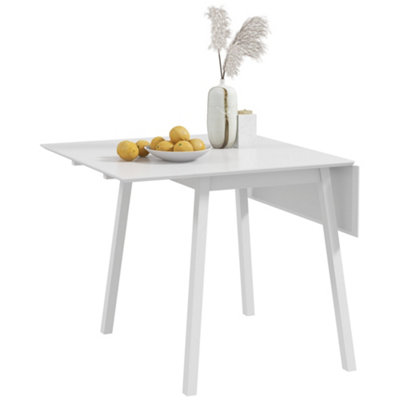 Wyld Haus Nopato Solid Wood White Folding Drop Leaf Dining TableSeats 2 To 4Matt Finish from B&Q