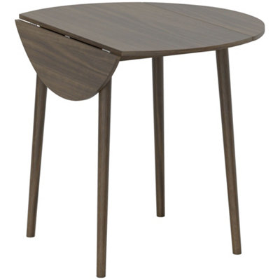 Wyld Haus Harapa Para Grey Wood Grain Round Drop-Leaf Dining TableSeats 4Compact Foldable Design from B&Q