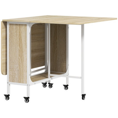 Wyld Haus Suni Reta Drop Leaf Dining TableNatural Wood And WhiteSeats 6 from B&Q
