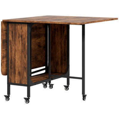 Wyld Haus Nila Nana Rustic Brown And Black Drop Leaf Dining TableSeats 6 from B&Q