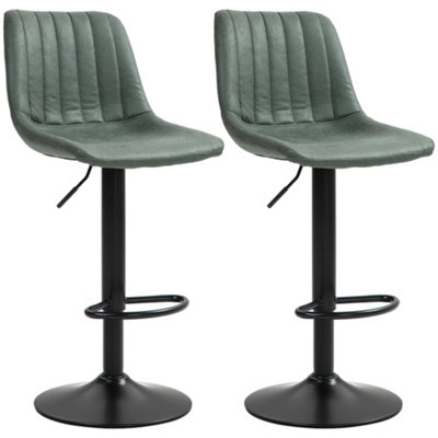 Wyld Haus Reli Set Of 2 Green Retro Tub-Style Height-Adjustable Bar Stools With Padded Seats from B&Q