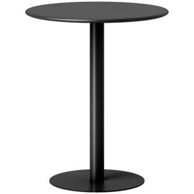 Wyld Haus Diso Lese 60Cm Round Metal And Wood Dining Table With Stainless Steel BaseMatte Black from B&Q