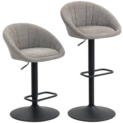 Wyld Haus Relodi Lifa Set Of 2 Grey Upholstered Relaxed Tub Bar StoolsAdjustable Counter To Bar Height from B&Q