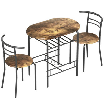 Wyld Haus Vepa Rustic Brown Compact 3-Piece Dining SetTable And 2 ChairsIndustrial Oak-Effect Finish from B&Q