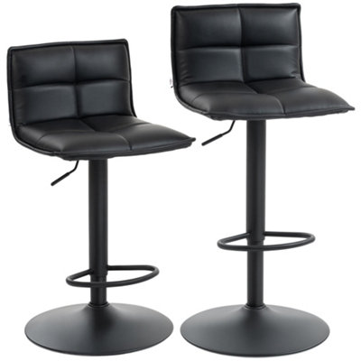 Wyld Haus Miha Set Of 2 Black Faux Leather Adjustable Bar Stools With Swivel106Cm. from B&Q