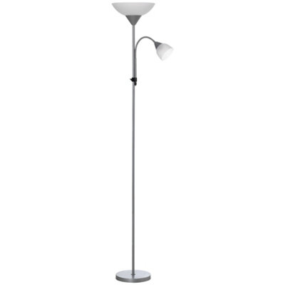 Wyld Haus Vina Metal Floor Lamp 180 Cm SilverMother And Child Uplighter With Gooseneck Reading Light from B&Q