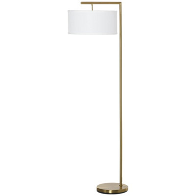 Wyld Haus Kesu Rolo 153 Cm Modern Floor LampGold Steel Pole With White Linen ShadeE27 Cap from B&Q