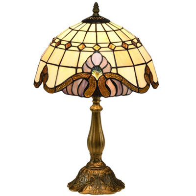 Wyld Haus Noka Neno Handcrafted Stained Glass Table Lamp Multi Colour Brass Zinc Alloy Base from B&Q
