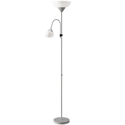 Wyld Haus Nokave Metal Silver Led Uplighter Floor Lamp With Adjustable Gooseneck And Colour Temperature Options from B&Q
