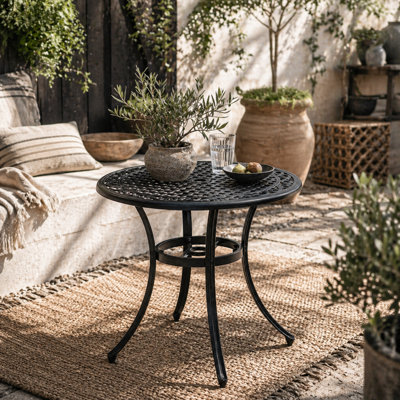 Wyld Haus Tanodo 90Cm Round Aluminium Garden Dining Table For 2-4 With Parasol Hole from B&Q