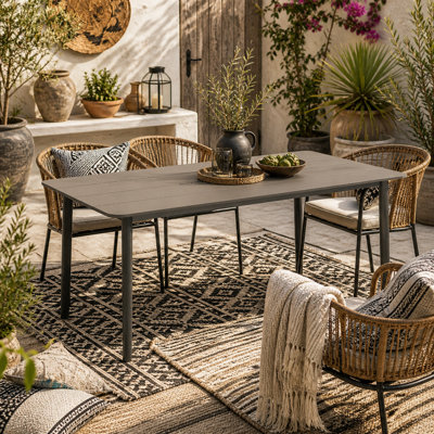 Wyld Haus Modovele Dark Grey Rectangular Outdoor Dining Table For 6160Cm X 90Cm from B&Q