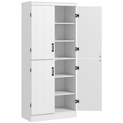 Wyld Haus Nahado 4-Door Tall Kitchen CupboardWhite6-Tier Storage With Adjustable Shelves from B&Q
