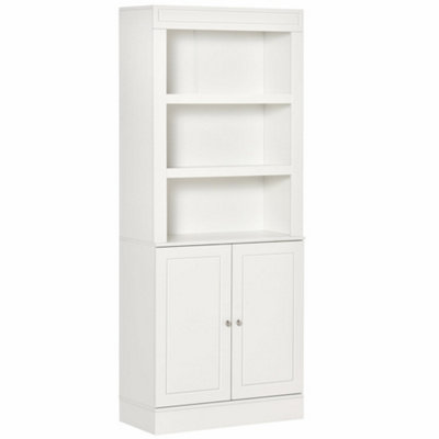 Wyld Haus Kala 6-Tier Tall White Freestanding Kitchen Cupboard With Double Doors And Open Shelves from B&Q