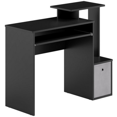 Wyld Haus Noelni Compact Black Home Office Desk With Sliding Keyboard TrayDrawer And Shelving from B&Q