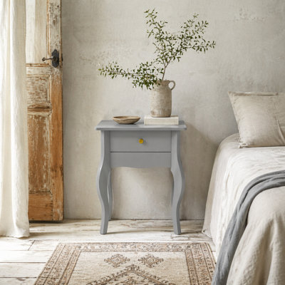 Wyld Haus Noha Grey French-Style Side Table With DrawerL45 X D35 X H55Cm from B&Q