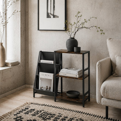 Wyld Haus Nobalo Rustic Brown 3-Tier Record Player Stand And Side Table 84X30X74Cm from B&Q