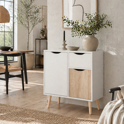 Wyld Haus Roke Levi Natural Brown Sideboard1 Drawer And 2 Doors60W X 30D X 72H Cm from B&Q