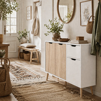 Wyld Haus Surinam Natural Wood-Effect Sideboard3 Drawers2 Doors90W X 30D X 72H Cm from B&Q