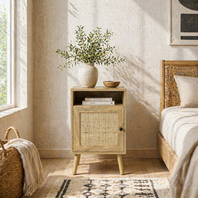 Wyld Haus Nepale Natural Rattan Bedside Table With Drawer And Shelf39W X 35D X 60H Cm from B&Q