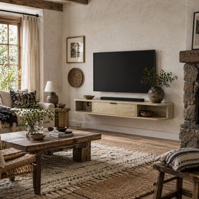 Wyld Haus Avalani 120Cm Natural Finish Floating Tv Unit For Screens Up To 50 Inches from B&Q