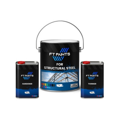  - Ft Paints 1.2L Kit 2K Anti-Rust Metal Paint For Structural Steel- Ral 7012-Basalt Grey