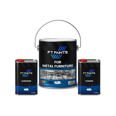  - Ft Paints 24L Kit 2K Anti-Rust Metal Paint For Metal Furniture- Ral 7012-Basalt Grey