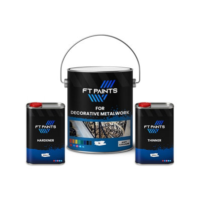  - Ft Paints 6L Kit 2K Anti-Rust Metal Paint For Decorative Metalwork- Ral 7012-Basalt Grey