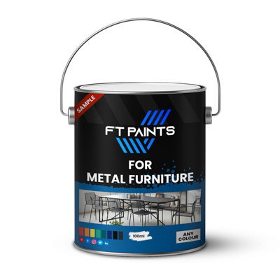  - Ft Paints Sample 100Ml 2K Anti-Rust Metal Paint For Metal Furniture- Ral 7012-Basalt Grey