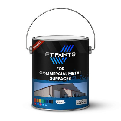  - Ft Paints Sample 100Ml Satin Finish Enamel Paint For Commercial Metal Surfaces- Ral 7001-Silver Grey