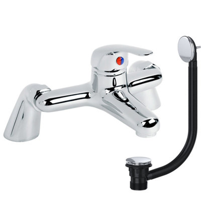 Bubly Bathrooms Chrome Bathroom Bath Filler Mixer Tap With Matching Chrome WasteBath Mounted from B&Q