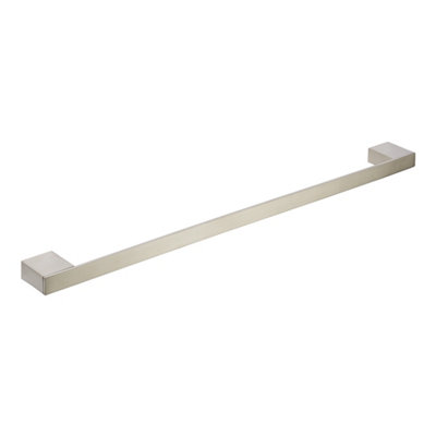 Bubly Bathrooms Brushed Nickel Towel BarWall Mounted Modern Bathroom Rail 580mm from B&Q