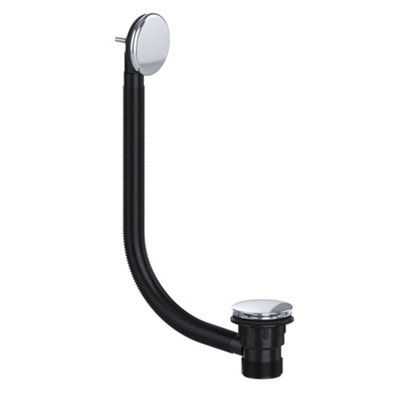 B&Q -  Bathrooms Chrome Plated Solid Brass Clicker Pop-Up Bath Waste With Flexible OverflowUk Standard 70mm