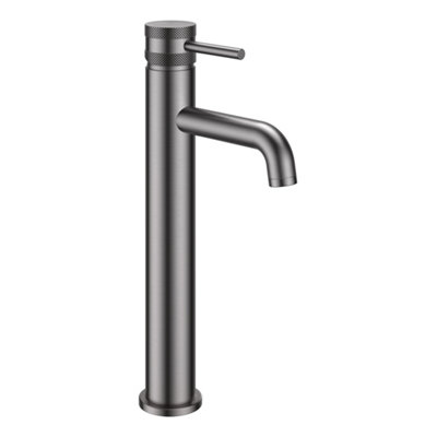 Bubly Bathrooms Sleek Gun Metal Tall Basin Mono Mixer TapSolid Brass Deck-Mounted Faucet With Dual Handles from B&Q