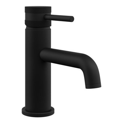 Bubly Bathrooms Matt Black Modern Basin Mono Mixer TapSolid Brass With Dual Handle Options from B&Q