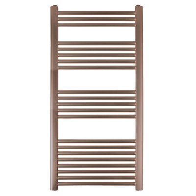 Bubly Bathrooms 1200X600mm Designer Brushed Bronze Mild Steel Heated Towel Rail Radiator from B&Q