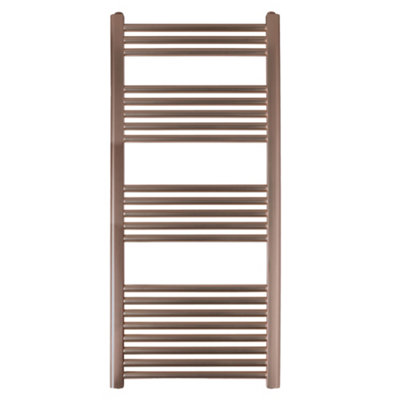 Bubly Bathrooms 1200X500mm Luxury Brushed Bronze Mild Steel Heated Towel Rail Radiator For Bathrooms from B&Q