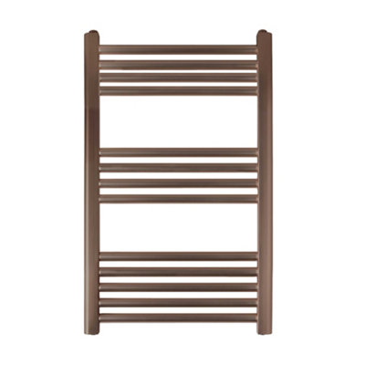 Bubly Bathrooms 800X500mm Luxury Brushed Bronze Heated Towel Rail RadiatorStylish Bathroom Ladder Warmer With Dual Fuel Option from B&Q