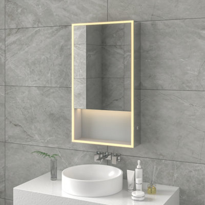 Bubly Bathrooms Apollo Led Mirror Cabinet Bluetooth Speaker Shaver Socket Usb Wireless Charging from B&Q