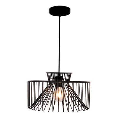 Bubly Bathrooms Avon E27 Ip44 Black Metal Cage Pendant LightAdjustable 1M FlexPerfect For Bathroom & Kitchen from B&Q