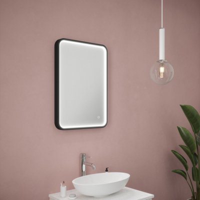 Bubly Bathrooms Polar Dimmable Led Bathroom Mirror With DemisterBlack Frame500X700mmIp44 from B&Q