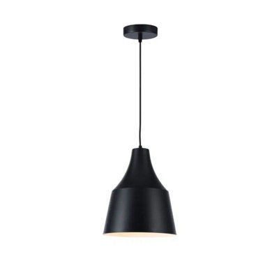 Bubly Bathrooms Volta Modern Matt Black Ip44 Bathroom Pendant Light With Adjustable 1M FlexE27 Fitting from B&Q