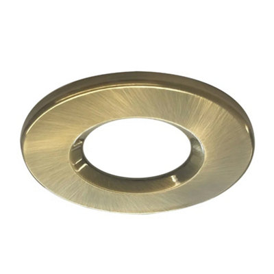 Bubly Bathrooms Riga Uno Brushed Gold Round Downlight Bezel70mm Cut-OutIp65 Rated from B&Q