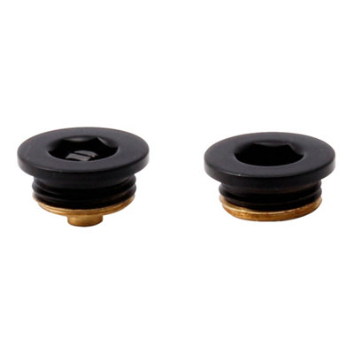 Bubly Bathrooms Premium Matt Black Manual Radiator Air Vent & Blanking Plug Set1/2" Bsp Thread For Efficient Diy Heating from B&Q