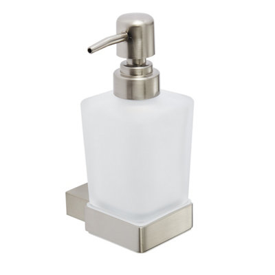 Bubly Bathrooms Brushed Nickel Soap DispenserWall-Mounted Modern Design from B&Q