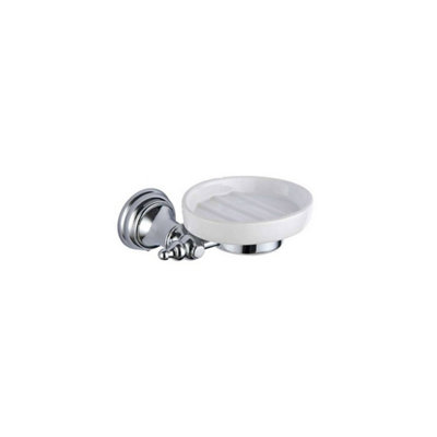 Bubly Bathrooms Chrome Astely Soap DishWall Mounted Mild Steel Gloss Finish Modern Design from B&Q