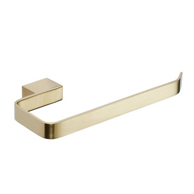 Bubly Bathrooms Brushed Brass Towel RailElegant Wall-Mounted Towel Holder from B&Q
